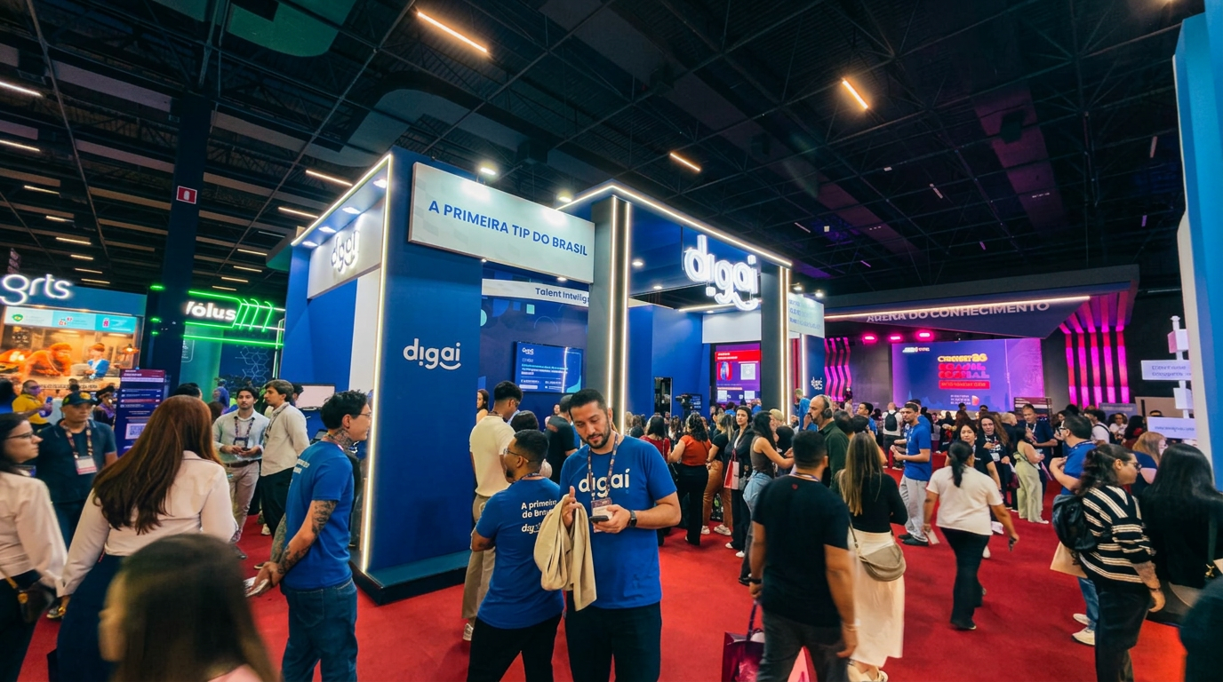 Estande da DigAí no CONARH 2026, a primeira Talent Intelligence Platform do Brasil